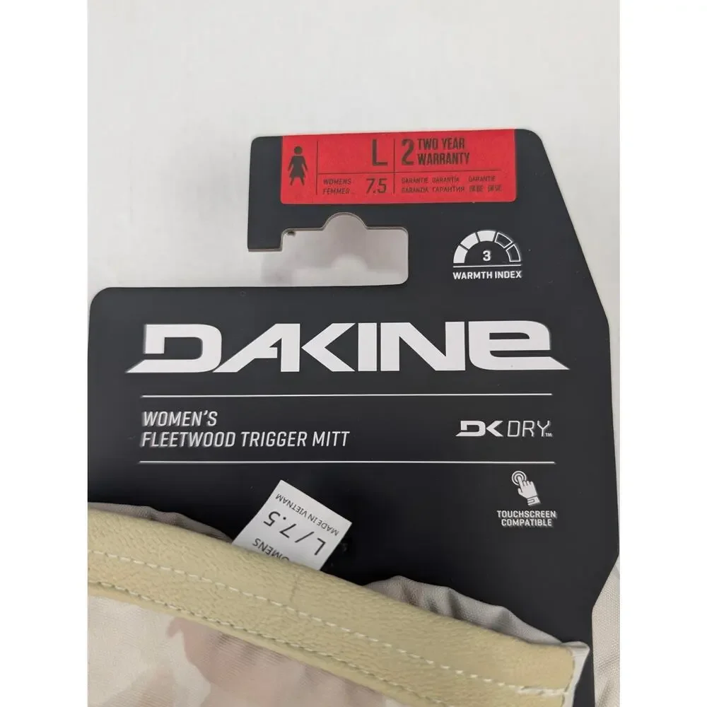 Dakine Women's Large Fleetwood Trigger Mittens Waterproof Insulated Sand Quartz